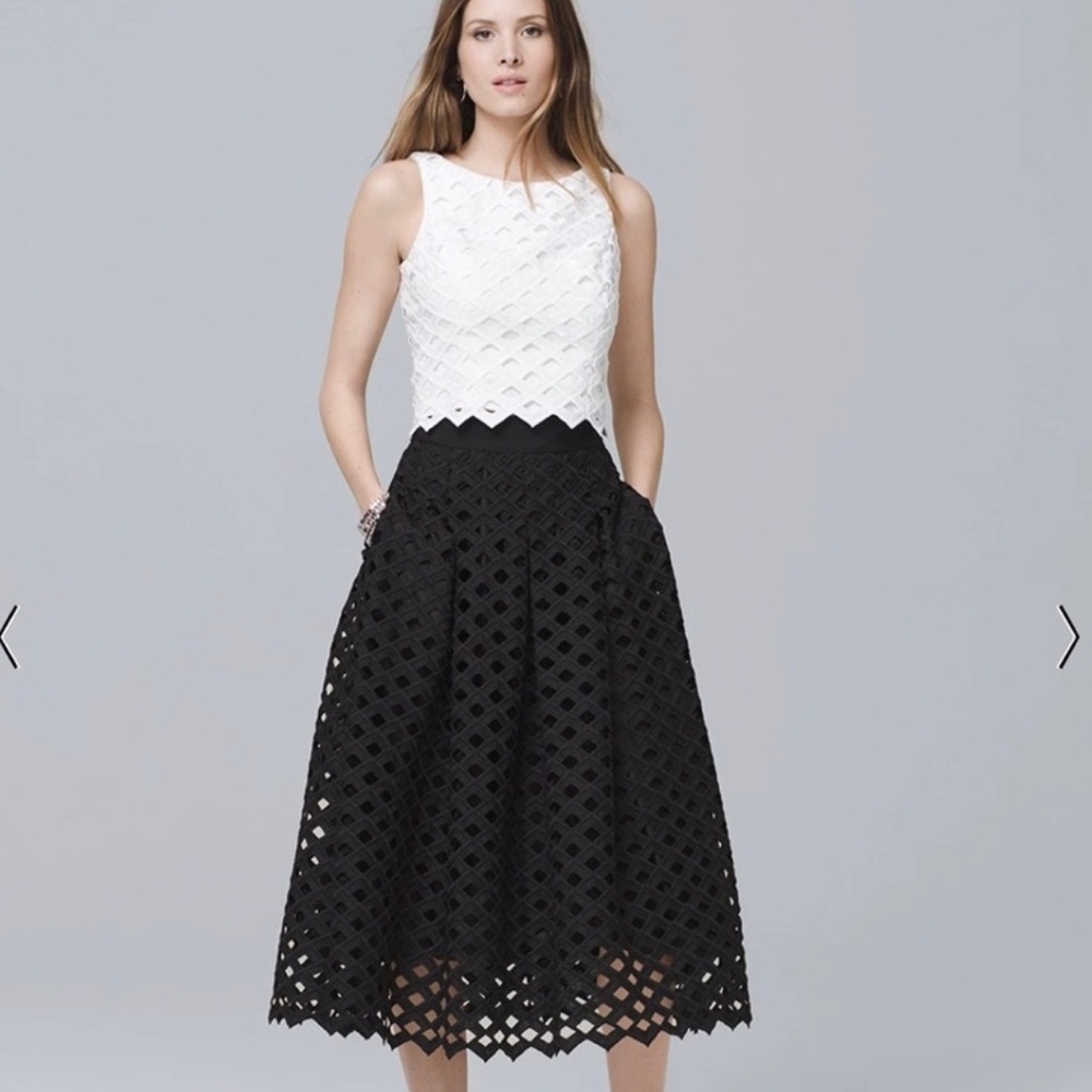 W/H B/M a-line midi skirt